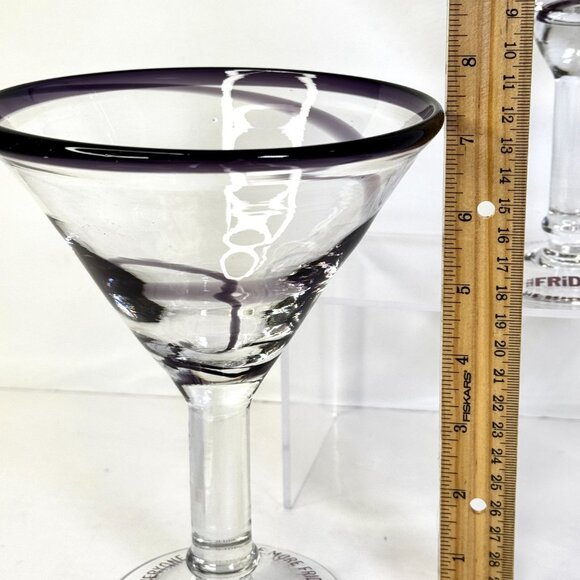 Set 3 TGI Friday's Amethyst Swirls 16 oz Martini Margarita Glasses - Picture 9 of 13
